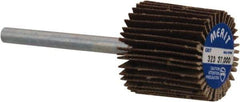 Merit Abrasives - 5/8" Diam x 5/8" Face Width, Extra Fine Aluminum Oxide Coated Mounted Flap Wheel - 1/8" Shank Mount, 320 Grit, Cloth Backing, 37,000 Max RPM - Americas Industrial Supply