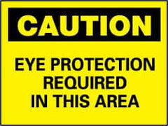 NMC - "Caution - Eye Protection Required in This Area", 7" Long x 10" Wide, Rigid Plastic Safety Sign - Rectangle, 0.05" Thick, Use for Accident Prevention - Americas Industrial Supply