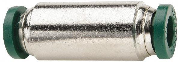 Parker - 1/4 x 1/8" Outside Diam, Nickel Plated Brass Push-to-Connect Tube Union - 300 Max psi, Tube to Tube Connection, Buna-N O-Ring - Americas Industrial Supply