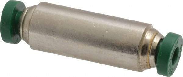 Parker - 1/8" Outside Diam, Nickel Plated Brass Push-to-Connect Tube Union - 300 Max psi, Tube to Tube Connection, Buna-N O-Ring - Americas Industrial Supply