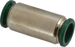 Parker - 1/2" Outside Diam, Nickel Plated Brass Push-to-Connect Tube Union - 300 Max psi, Tube to Tube Connection, Buna-N O-Ring - Americas Industrial Supply