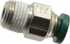 Parker - 3/16" Outside Diam, 1/8 NPTF, Nickel Plated Brass Push-to-Connect Tube Male Connector - 300 Max psi, Tube to Male NPT Connection, Buna-N O-Ring - Americas Industrial Supply