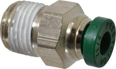 Parker - 5/32" Outside Diam, 1/8 NPTF, Nickel Plated Brass Push-to-Connect Tube Male Connector - 300 Max psi, Tube to Male NPT Connection, Buna-N O-Ring - Americas Industrial Supply