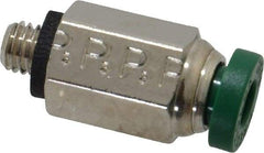 Parker - 5/32" Outside Diam, 10-32 UNF, Nickel Plated Brass Push-to-Connect Tube Male Connector - 300 Max psi, Tube to Male UNF Connection, Buna-N O-Ring - Americas Industrial Supply