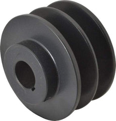 Browning - 7/8" Bore, 1-31/32 Long, 3.35" Outside Diam, Finished Bore Two Groove V Belt Sheave - 3 Belt Pitch B, 2.6" Pitch Diam of 4L Belt - Americas Industrial Supply