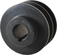 Browning - 1" Bore, 1-31/32 Long, 3.35" Outside Diam, Finished Bore Two Groove V Belt Sheave - 3 Belt Pitch B, 2.6" Pitch Diam of 4L Belt - Americas Industrial Supply