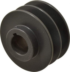 Browning - 1-1/8" Bore, 1-31/32 Long, 3.55" Outside Diam, Finished Bore Two Groove V Belt Sheave - 3.2 Belt Pitch B, 2.8" Pitch Diam of 4L Belt - Americas Industrial Supply