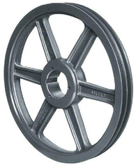 Browning - 4 Groove, 5/8 to 2-1/4 Bore Diam, 7.08" Outside Diam, QD Bushed V Belt Sheave - 6.9 5V Diam Belt Pitch - Americas Industrial Supply