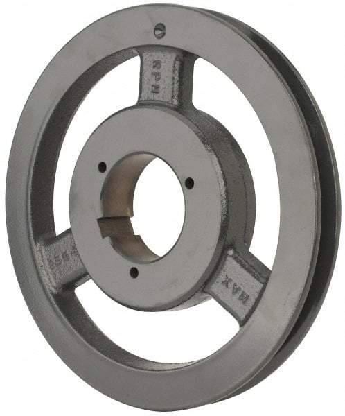 Browning - 1 Groove, 5/8 to 2-1/4 Bore Diam, 9.68" Outside Diam, QD Bushed V Belt Sheave - 9.5 5V Diam Belt Pitch - Americas Industrial Supply