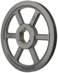 Browning - 1 Groove, 5/8 to 2-1/4 Bore Diam, 13.88" Outside Diam, QD Bushed V Belt Sheave - 13.7 5V Diam Belt Pitch - Americas Industrial Supply