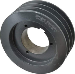 Browning - 3 Groove, 5/8 to 2-1/4 Bore Diam, 6.28" Outside Diam, QD Bushed V Belt Sheave - 6.1 5V Diam Belt Pitch - Americas Industrial Supply
