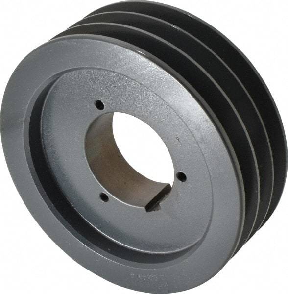 Browning - 3 Groove, 5/8 to 2-1/4 Bore Diam, 7.08" Outside Diam, QD Bushed V Belt Sheave - 6.9 5V Diam Belt Pitch - Americas Industrial Supply