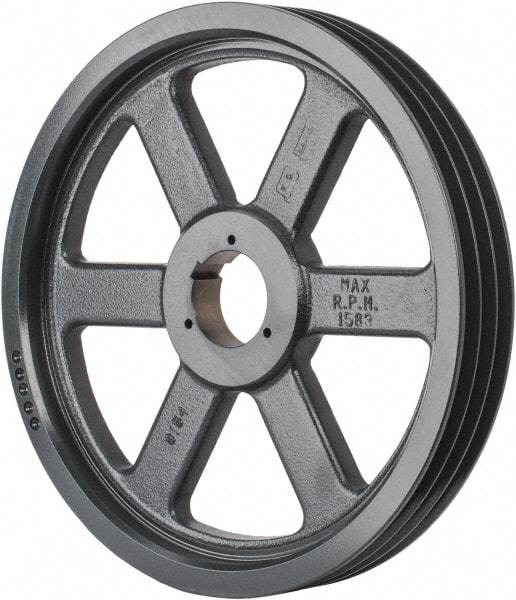 Browning - 3 Groove, 5/8 to 2-1/4 Bore Diam, 15.68" Outside Diam, QD Bushed V Belt Sheave - 15.5 5V Diam Belt Pitch - Americas Industrial Supply