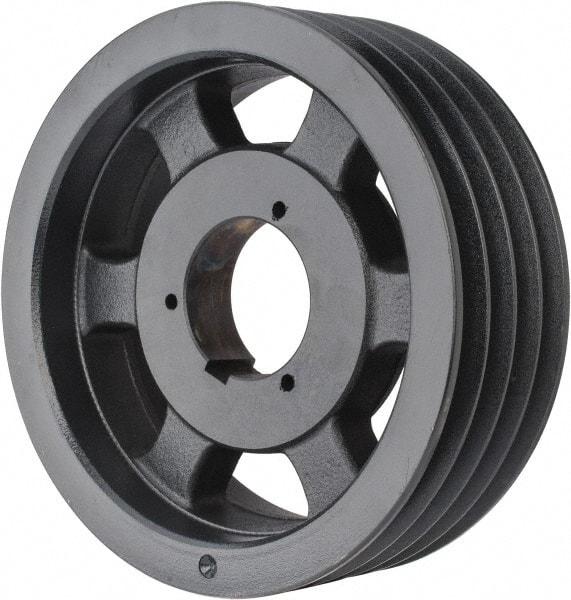 Browning - 4 Groove, 5/8 to 2-1/4 Bore Diam, 9.28" Outside Diam, QD Bushed V Belt Sheave - 9.1 5V Diam Belt Pitch - Americas Industrial Supply