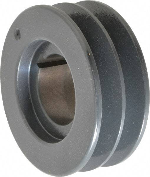 Browning - 2 Groove, 1/2 to 2-7/16 Bore Diam, 4.48" Outside Diam, QD Bushed V Belt Sheave - 4.3 5V Diam Belt Pitch - Americas Industrial Supply