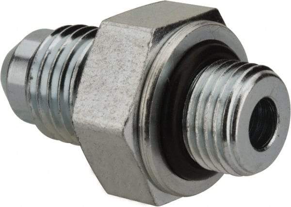 Voss - 7/16-20 x 1/8 Male Thread, Zinc Plated Carbon Steel Industrial Pipe Adapter - MJIC x MBSPP - Americas Industrial Supply