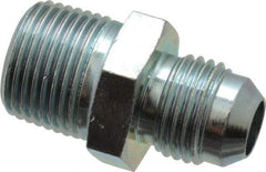 Voss - 9/16-18 x 3/8 Male Thread, Zinc Plated Carbon Steel Industrial Pipe Adapter - MJIC x MBSPT - Americas Industrial Supply