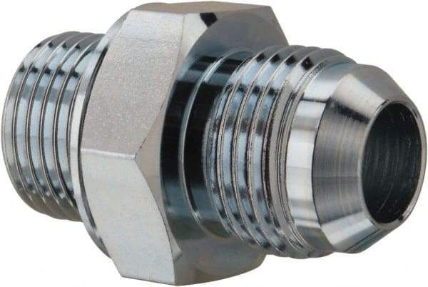 Voss - 7/8-14 x 1/2 Male Thread, Zinc Plated Carbon Steel Industrial Pipe Adapter - MJIC x MBSPP - Americas Industrial Supply