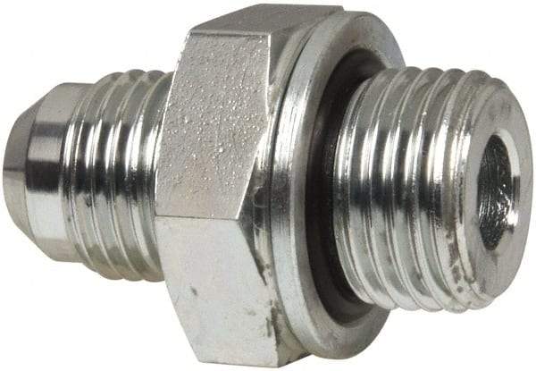 Voss - 9/16-18 x M16x1.5 Male Thread, Zinc Plated Carbon Steel Industrial Pipe Adapter - MJIC x Male Metric - Americas Industrial Supply