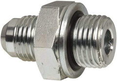 Voss - 9/16-18 x M16x1.5 Male Thread, Zinc Plated Carbon Steel Industrial Pipe Adapter - MJIC x Male Metric - Americas Industrial Supply