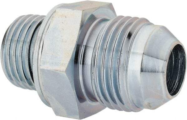 Voss - 3/4-16 x M16x1.5 Male Thread, Zinc Plated Carbon Steel Industrial Pipe Adapter - MJIC x Male Metric - Americas Industrial Supply