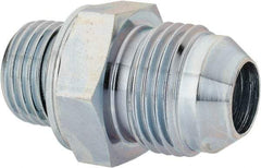 Voss - 3/4-16 x M16x1.5 Male Thread, Zinc Plated Carbon Steel Industrial Pipe Adapter - MJIC x Male Metric - Americas Industrial Supply