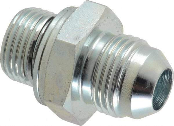 Voss - 3/4-16 x M18x1.5 Male Thread, Zinc Plated Carbon Steel Industrial Pipe Adapter - MJIC x Male Metric - Americas Industrial Supply