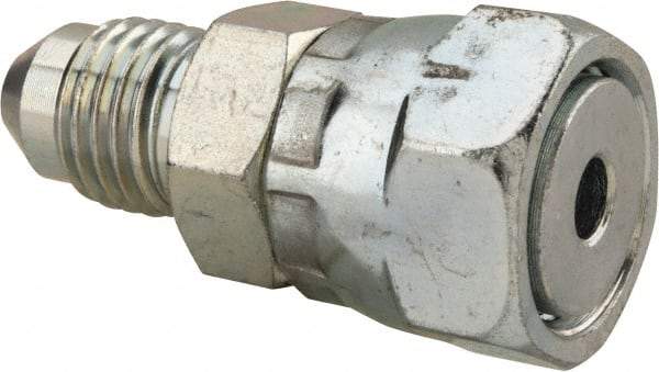 Voss - 7/16-20 Male Thread x 9/16-18 Female Thread, Zinc Plated Carbon Steel Industrial Pipe Adapter - MJIC x FORFS - Americas Industrial Supply