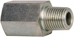 Voss - 1/4 Male Thread x 1/4 Female Thread, Zinc Plated Carbon Steel Industrial Pipe Adapter - MBSPT x FNPT - Americas Industrial Supply
