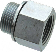 Voss - 1 Male Thread x 1 Female Thread, Zinc Plated Carbon Steel Industrial Pipe Adapter - MBSPP x FNPT - Americas Industrial Supply