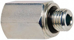 Voss - M12x1.5 Male Thread x 1/4 Female Thread, Zinc Plated Carbon Steel Industrial Pipe Adapter - Male Metric x FNPT - Americas Industrial Supply