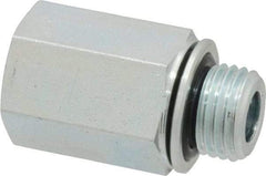 Voss - M14x1.5 Male Thread x 1/4 Female Thread, Zinc Plated Carbon Steel Industrial Pipe Adapter - Male Metric x FNPT - Americas Industrial Supply