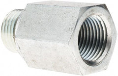 Voss - M16x1.5 Male Thread x 3/8 Female Thread, Zinc Plated Carbon Steel Industrial Pipe Adapter - Male Metric x FNPT - Americas Industrial Supply