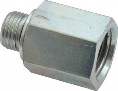 Voss - M16x1.5 Male Thread x 1/2 Female Thread, Zinc Plated Carbon Steel Industrial Pipe Adapter - Male Metric x FNPT - Americas Industrial Supply