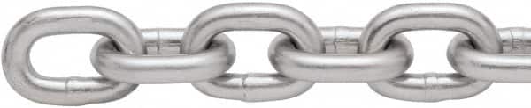 Peerless Chain - 4500 Lbs. Load Capacity, Low Carbon Steel Proof Coil Chain - Cut to Length, 3 Grade, 1.559 Inch Inside Long x 0.81 Inch Inside Wide - Americas Industrial Supply