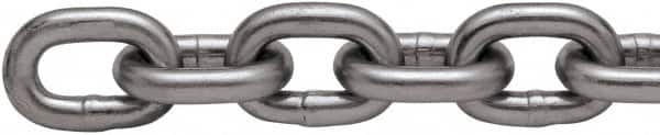 Peerless Chain - 75 Ft. Long, 5400 Lbs. Load Capacity, Carbon Steel High Test Chain - 4 Grade, 1.34 Inch Inside Long x 0.569 Inch Inside Wide - Americas Industrial Supply