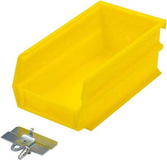 Triton - 7-3/8" Deep, Yellow Polypropylene Hopper Stacking Bin - 3" High x 4-1/8" Wide x 7-3/8" Long - Americas Industrial Supply