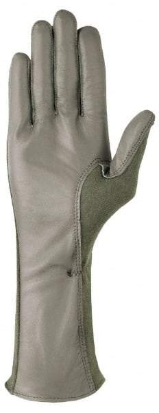 Ansell - Size M (8) Leather Military Work Gloves - For General Purpose, Uncoated, Full Fingered, Tan, Paired - Americas Industrial Supply