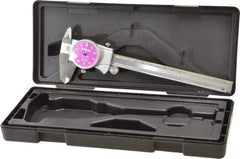 Mitutoyo - 0mm to 6" Range, 0.001" Graduation, 0.1" per Revolution, Dial Caliper - Purple Face, 1-9/16" Jaw Length, Accurate to 0.0010" - Americas Industrial Supply