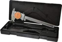 Mitutoyo - 0mm to 6" Range, 0.001" Graduation, 0.1" per Revolution, Dial Caliper - Orange Face, 1-9/16" Jaw Length, Accurate to 0.0010" - Americas Industrial Supply