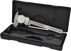 Mitutoyo - 0mm to 6" Range, 0.001" Graduation, 0.1" per Revolution, Dial Caliper - White Face, 1-9/16" Jaw Length, Accurate to 0.0010" - Americas Industrial Supply