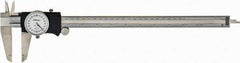 Mitutoyo - 0" to 12" Range, 0.001" Graduation, 0.2" per Revolution, Dial Caliper - White Face, 2-1/2" Jaw Length, Accurate to 0.0020" - Americas Industrial Supply
