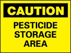 NMC - "Caution - Pesticide Storage Area", 7" Long x 10" Wide, Pressure-Sensitive Vinyl Safety Sign - Rectangle, 0.004" Thick, Use for Hazardous Materials - Americas Industrial Supply