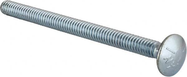 Value Collection - 1/4-20 UNC 3-1/2" Length Under Head, Standard Square Neck, Carriage Bolt - Grade 5 Steel, Zinc-Plated Finish - Americas Industrial Supply