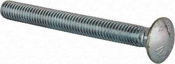 Value Collection - 3/8-16 UNC 3-1/2" Length Under Head, Standard Square Neck, Carriage Bolt - Grade 5 Steel, Zinc-Plated Finish - Americas Industrial Supply