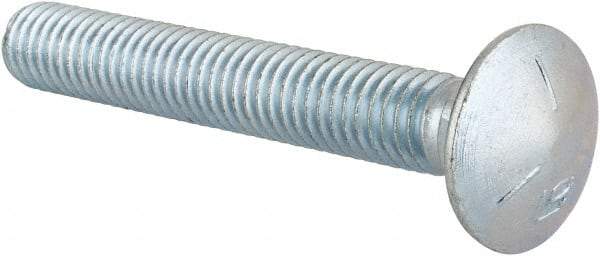 Value Collection - 7/16-14 UNC 3" Length Under Head, Standard Square Neck, Carriage Bolt - Grade 5 Steel, Zinc-Plated Finish - Americas Industrial Supply