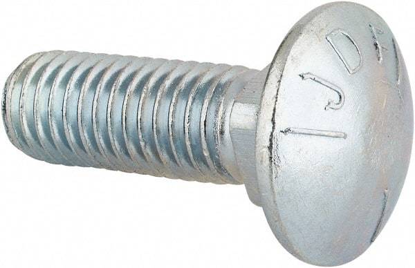 Value Collection - 1/2-13 UNC 1-1/2" Length Under Head, Standard Square Neck, Carriage Bolt - Grade 5 Steel, Zinc-Plated Finish - Americas Industrial Supply