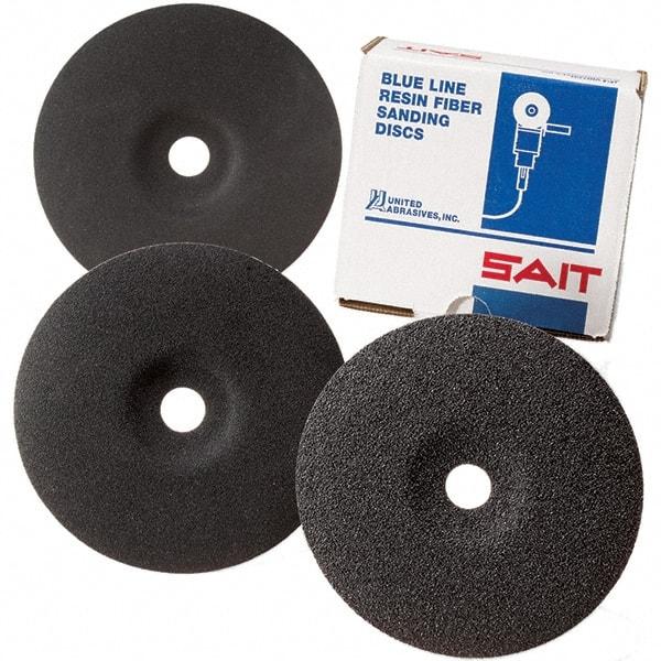 Sait - 7" Diam 7/8" Hole 120 Grit Fiber Disc - Fine Grade, Silicon Carbide - Americas Industrial Supply