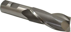 Hertel - 1-1/4", 3" LOC, 1" Shank Diam, 5-1/2" OAL, 2 Flute, High Speed Steel Square End Mill - Single End, Uncoated, Spiral Flute, 30° Helix, Centercutting, Right Hand Cut, Right Hand Flute - Americas Industrial Supply