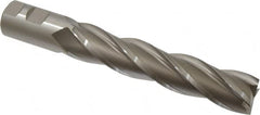 Hertel - 1-1/4", 6" LOC, 1-1/4" Shank Diam, 8-1/2" OAL, 4 Flute, High Speed Steel Square End Mill - Single End, Uncoated, Spiral Flute, 30° Helix, Centercutting, Right Hand Cut, Right Hand Flute - Americas Industrial Supply